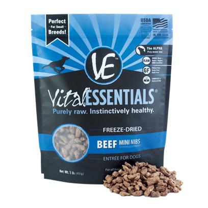 Vital Essentials Freeze Dried Grain Free Beef Mini Nibs Entree for Dogs Food