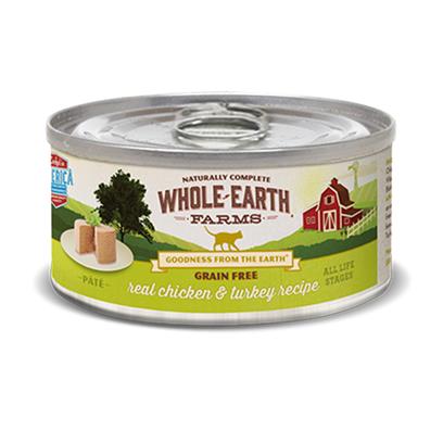 Whole Earth Farms Grain Free Real Chicken and Turkey Pate Canned Cat Food