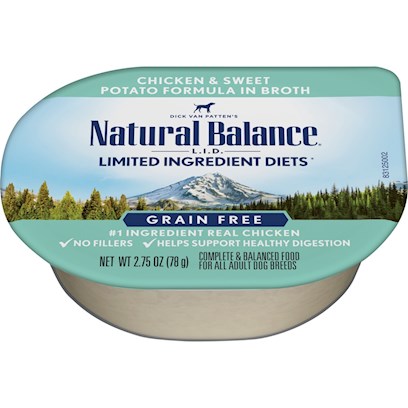Natural Balance L.I.D. Limited Ingredient Diets Grain Free Chicken and Sweet Potato Formula in Broth Dog Food Cups