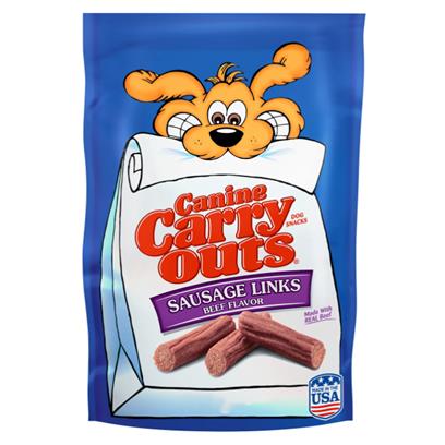 Canine Carry Outs Sausage Links Beef Flavor Dog Treats