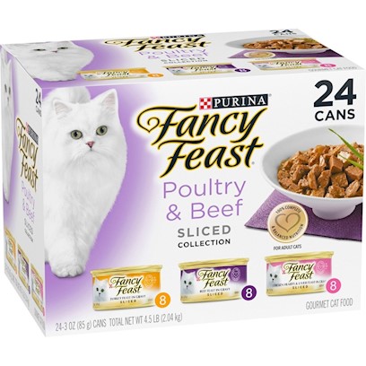 Fancy Feast Sliced Poultry and Beef Feast Variety Canned Cat Food