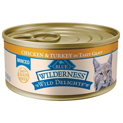Blue Buffalo Wilderness Wild Delights Minced Chicken and Turkey Recipe Canned Cat Food