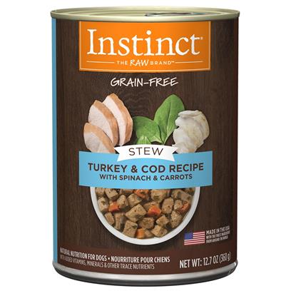Nature's Variety Instinct Grain Free Stews Turkey and Cod with Spinach and Carrots Recipe Natural Canned Dog Food