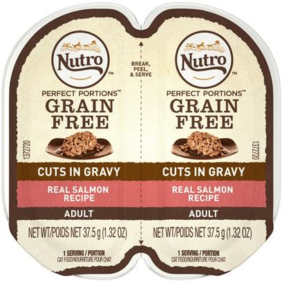 Nutro Perfect Portions Grain Free Cuts In Gravy Real Salmon Recipe Wet Cat Food Trays