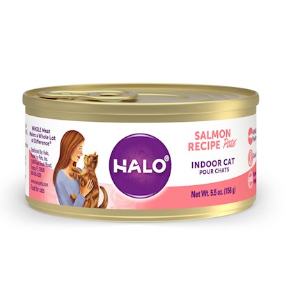 Halo Grain Free Indoor Cat Salmon Pate Canned Cat Food