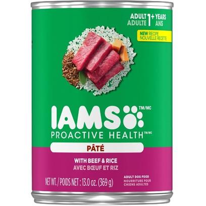 Iams Proactive Health Adult Beef and Rice Pate Canned Dog Food