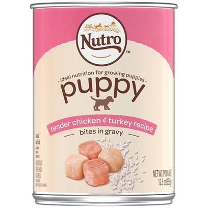 Nutro Large Breed Puppy Tender Chicken & Turkey Recipe Bites In Gravy Canned Dog Food