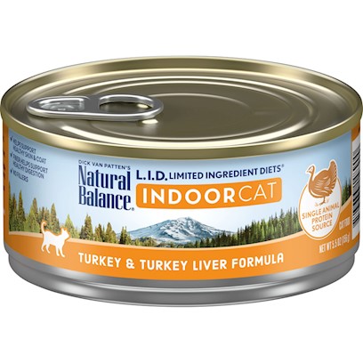 Natural Balance L.I.D. Limited Ingredient Diets Turkey and Turkey Liver Indoor Canned Cat Food