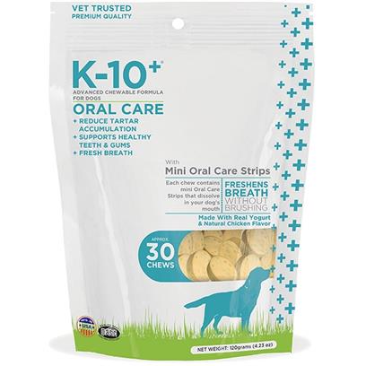 K-10+ Advanced Chewable Grain Free Oral Care Formula for Dogs