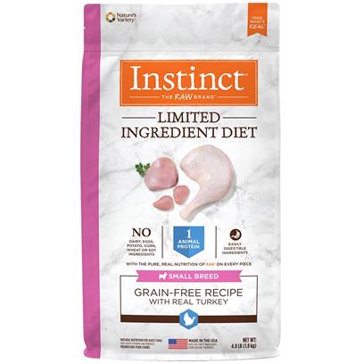 Nature's Variety Instinct Limited Ingredient Diet Small Breed Adult Grain Free Real Turkey Recipe Natural Dry Dog Food