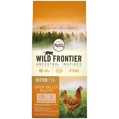 Nutro Wild Frontier Grain Free Kitten Open Valley Recipe Chicken Dry Cat Food