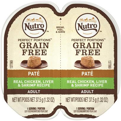 Nutro Perfect Portions Adult Grain Free Chicken, Liver and Shrimp Pate Wet Cat Food Trays