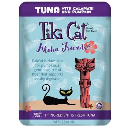 Tiki Cat Aloha Friends Grain Free Tuna with Calamari and Pumpkin Cat Food Pouches