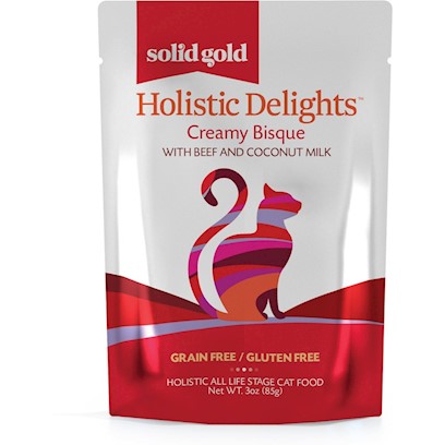Solid Gold Grain Free Holistic Delights Beef Creamy Bisque Cat Food Pouches
