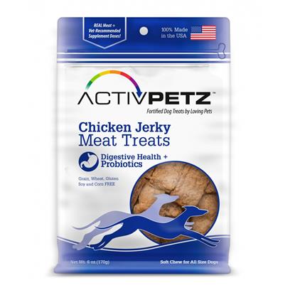 Loving Pets AcitvPetz Grain Free Chicken Jerky Digestive Health and Probiotics Dog Treats