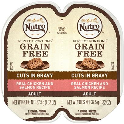 Nutro Perfect Portions Grain Free Cuts In Gravy Real Chicken & Salmon Recipe Wet Cat Food Trays