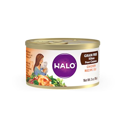 Halo Kitten Grain Free Chicken Recipe Pate Canned Cat Food