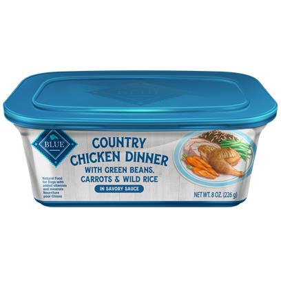 Blue Buffalo Country Chicken Dinner with Green Beans, Carrots and Wild Rice Dog Food Tray