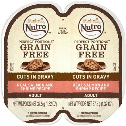 Nutro Perfect Portions Grain Free Cuts In Gravy Real Salmon & Shrimp Recipe Wet Cat Food Trays