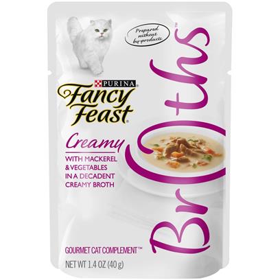 Purina Fancy Feast Creamy Broths with Mackerel & Vegetables Supplemental Cat Food Pouches