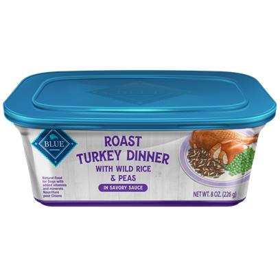 Blue Buffalo Roast Turkey Dinner with Wild Rice and Peas Dog Food Tray