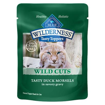 Blue Buffalo Wilderness Wild Cuts Tasty Toppers Tasty Duck Morsels in Savory Gravy Cat Food Pouch