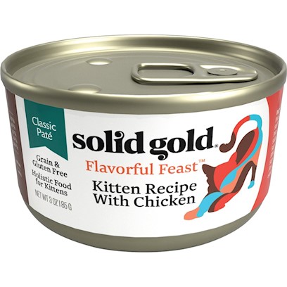 Solid Gold Flavorful Feast Grain Free Classic Pate Kitten Recipe with Chicken Canned Cat Food