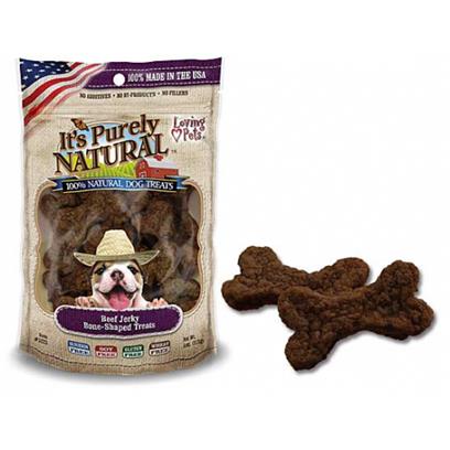 Loving Pets It's Purely Natural Beef Jerky Bone Shaped Dog Treats