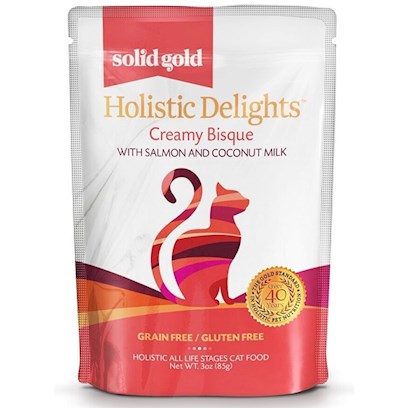 Solid Gold Grain Free Holistic Delights Salmon Creamy Bisque Cat Food Pouches