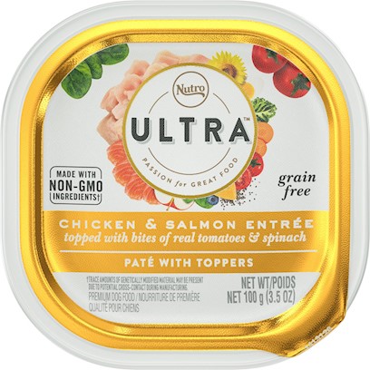 Nutro Ultra Pate with Toppers Chicken & Salmon Entree Premium Dog Food Tub