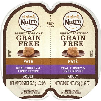 Nutro Perfect Portions Adult Grain Free Turkey and Liver Pate Wet Cat Food Trays