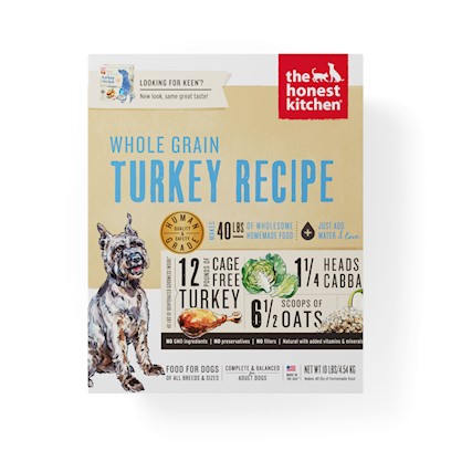 The Honest Kitchen Whole Grain Turkey Recipe Dehydrated Dog Food Cups