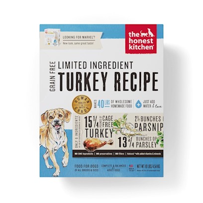 The Honest Kitchen Grain Free Limited Ingredient Turkey Recipe Dehydrated Dog Food Cups