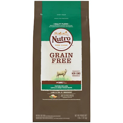 NUTRO Adult Grain Free Pasture-Fed Lamb, Lentils and Sweet Potato Recipe Dry Dog Food