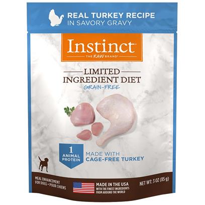 Nature's Variety Instinct Limited Ingredient Diet Grain Free Turkey Recipe Wet Dog Food Topper Pouch