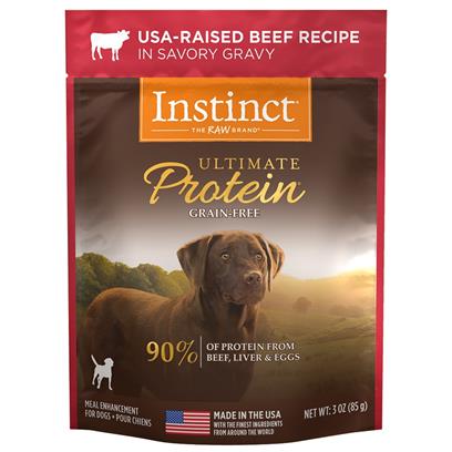 Nature's Variety Instinct Ultimate Protein Grain Free Beef Recipe Wet Dog Food Topper Pouch