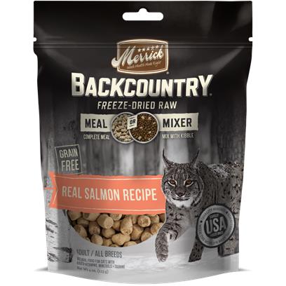 Merrick Backcountry Freeze Dried Grain Free Real Salmon Recipe Meal Mixer for Cats