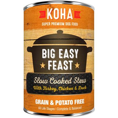 KOHA Grain & Potato Free Big Easy Feast Slow Cooked Stew with Turkey, Chicken & Duck Canned Dog Food