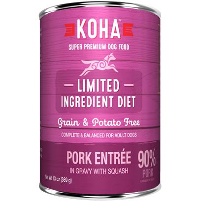 KOHA Grain & Potato Free Limited Ingredient Diet Pork Entree in Gravy with Squash Canned Dog Food