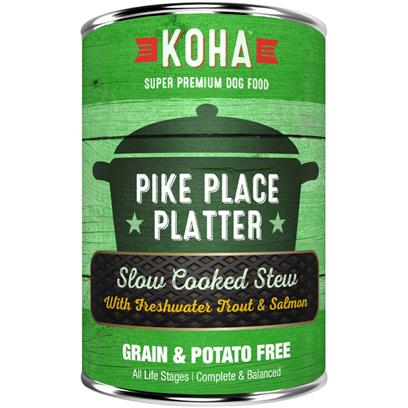 KOHA Grain & Potato Free Pike Place Platter Slow Cooked Stew with Trout & Salmon Canned Dog Food