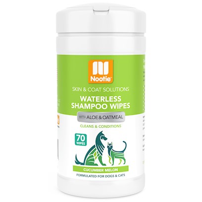 Nootie Cucumber Melon Waterless Shampoo Wipes For Dogs & Cats