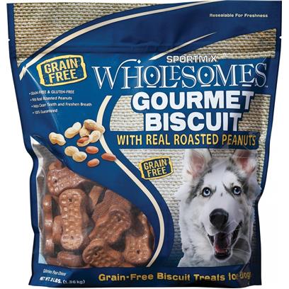 SPORTMiX Wholesomes Gourmet Biscuits with Real Roasted Peanuts Grain Free Dog Treats