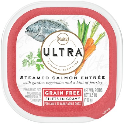 Nutro Ultra Grain Free Steamed Salmon Entree Filets in Gravy Wet Dog Food