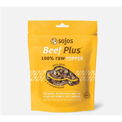 Sojos Grain Free Beef Plus 100% Raw Freeze Dried Dog Food Topper