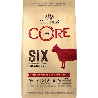 Wellness CORE SIX Free-Range Lamb with Chickpeas Recipe Dry Dog Food