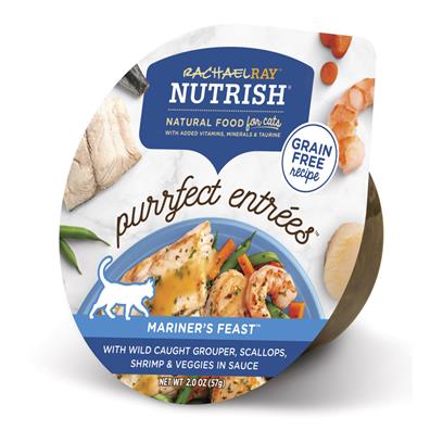 Rachael Ray Nutrish Purrfect Entrees Mariner's Feast with Wild Caught Grouper, Scallops, Shrimp & Veggies in Sauce Wet Cat Food