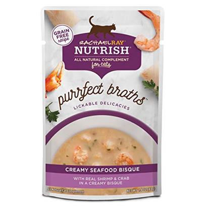 Rachael Ray Nutrish Purrfect Broths Creamy Seafood Bisque Recipe Wet Cat Food Topper