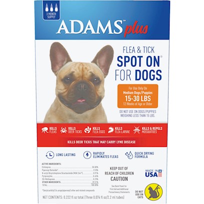 Adams Plus Spot On Flea & Tick For Medium Breed Dogs