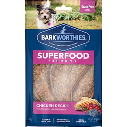 Barkworthies Chicken with Cranberry & Blueberry Superfood Jerky Dog Treats