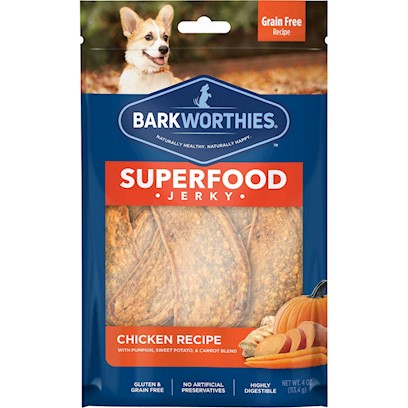 Barkworthies Chicken with Pumpkin, Sweet Potato & Carrot Superfood Jerky Dog Treats